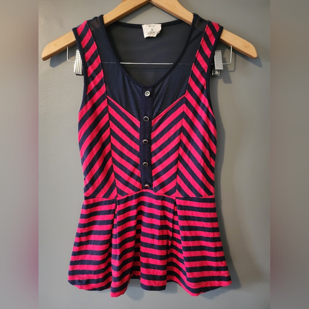 PINS AND NEEDLES PEPLUM TOP.